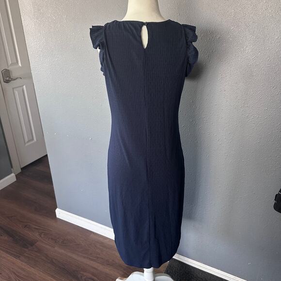 Maurices Midi Dress Women Medium Ribbed Flutter Sleeve Casual Comfortable - Picture 2 of 7